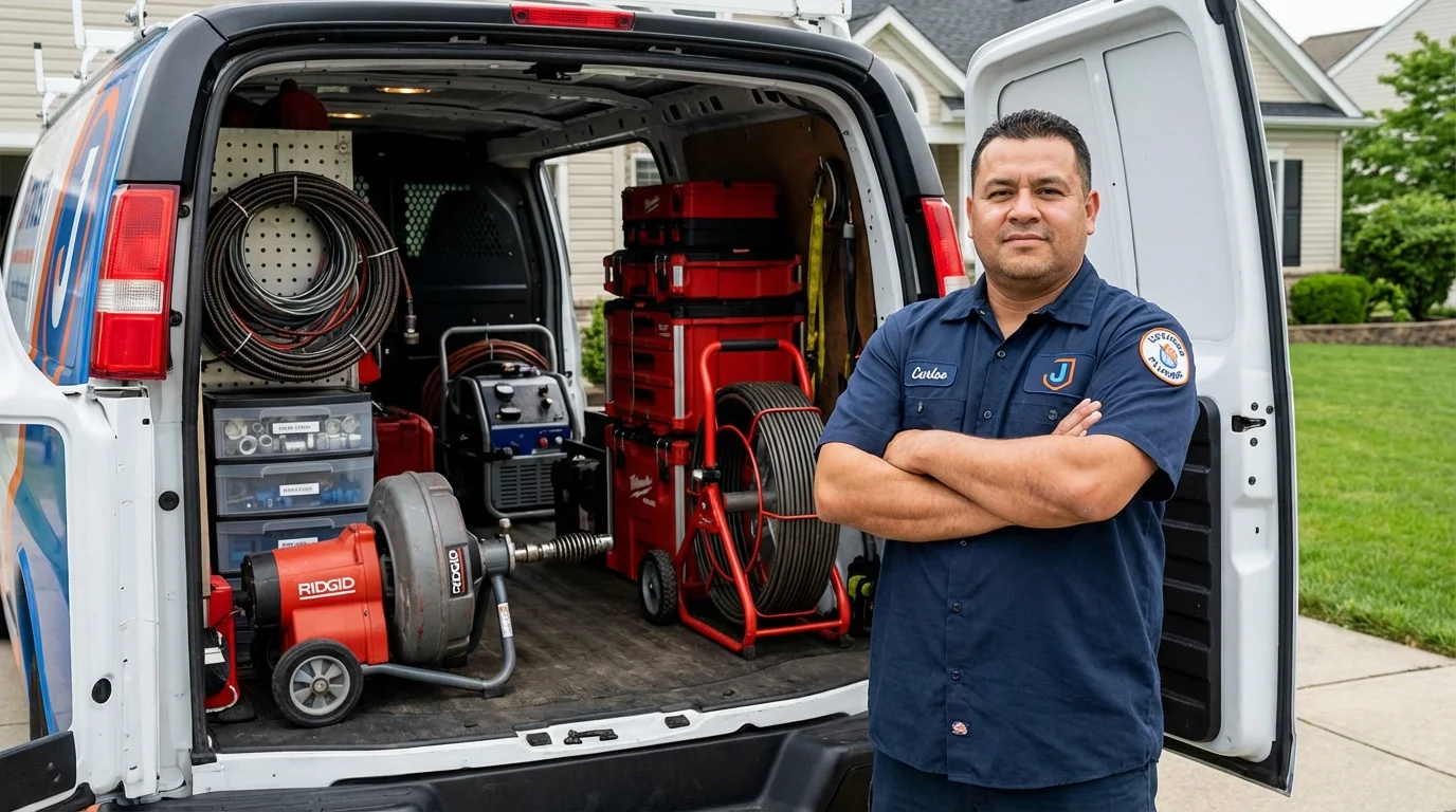 Professional drain cleaning equipment and Johns Plumbing LLC plumber in Gallup