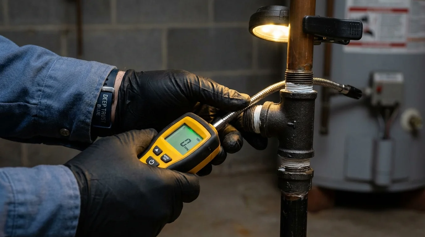 Gas leak detection with electronic sniffer by Johns Plumbing LLC in Gallup