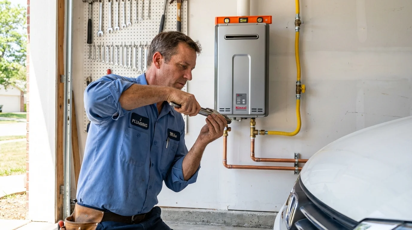 Tankless water heater installation by a Johns Plumbing LLC plumber in Gallup